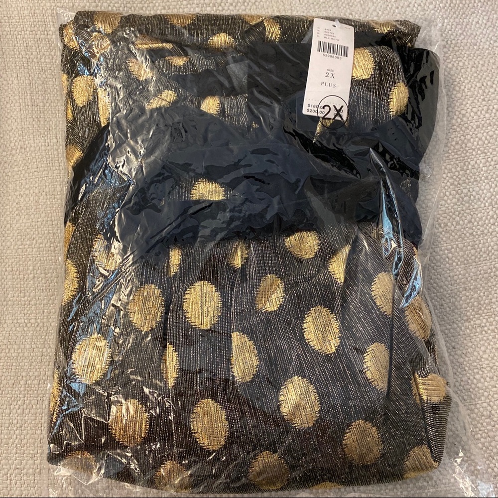Anthropologie Confetti Halter Gold Dot Dress 2X - Picture 4 of 5